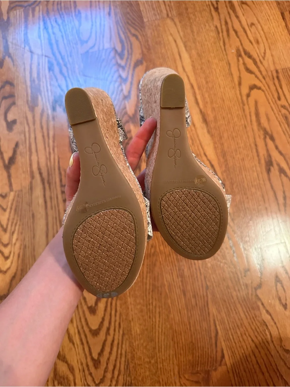 Brand new Jessica Simpson Wedge Sandals with Snake-Print Straps size 8